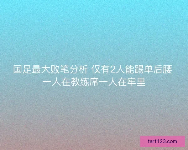 国足最大败笔分析 仅有2人能踢单后腰 一人在教练席一人在牢里